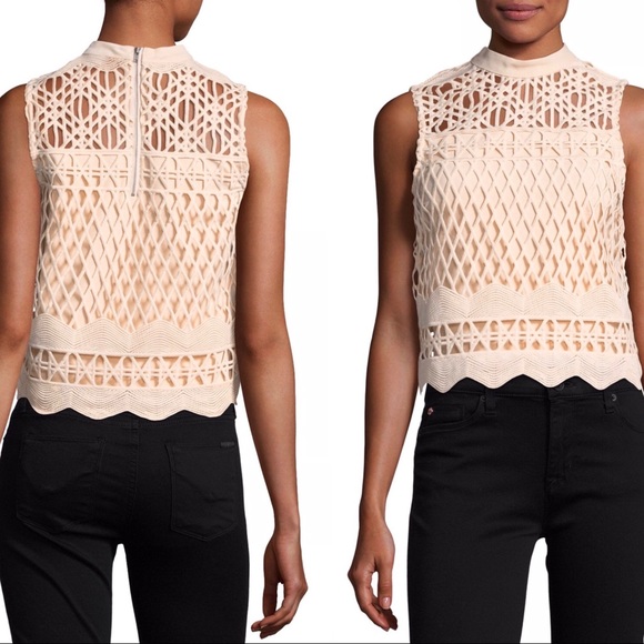 Kendall + Kylie Pale Pink Sleeveless Crochet Top - Picture 2 of 8